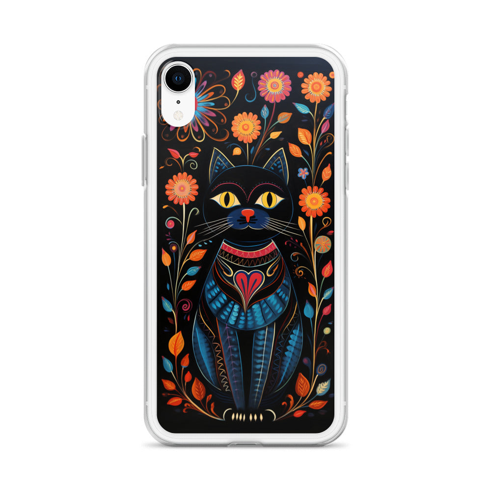Folk Art Kitty Cat iPhone Case