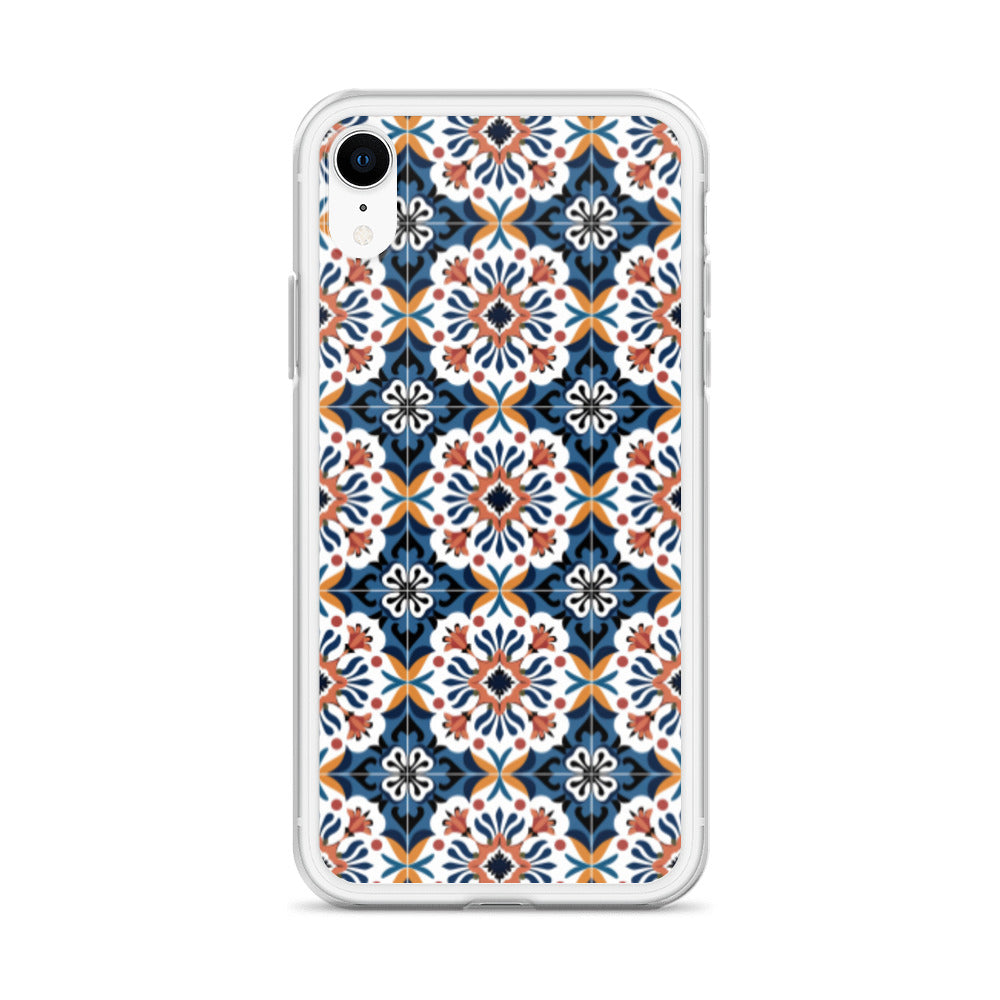 iPhone Case Classic Encaustic Tile Orange & Blue