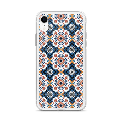 iPhone Case Classic Encaustic Tile Orange & Blue