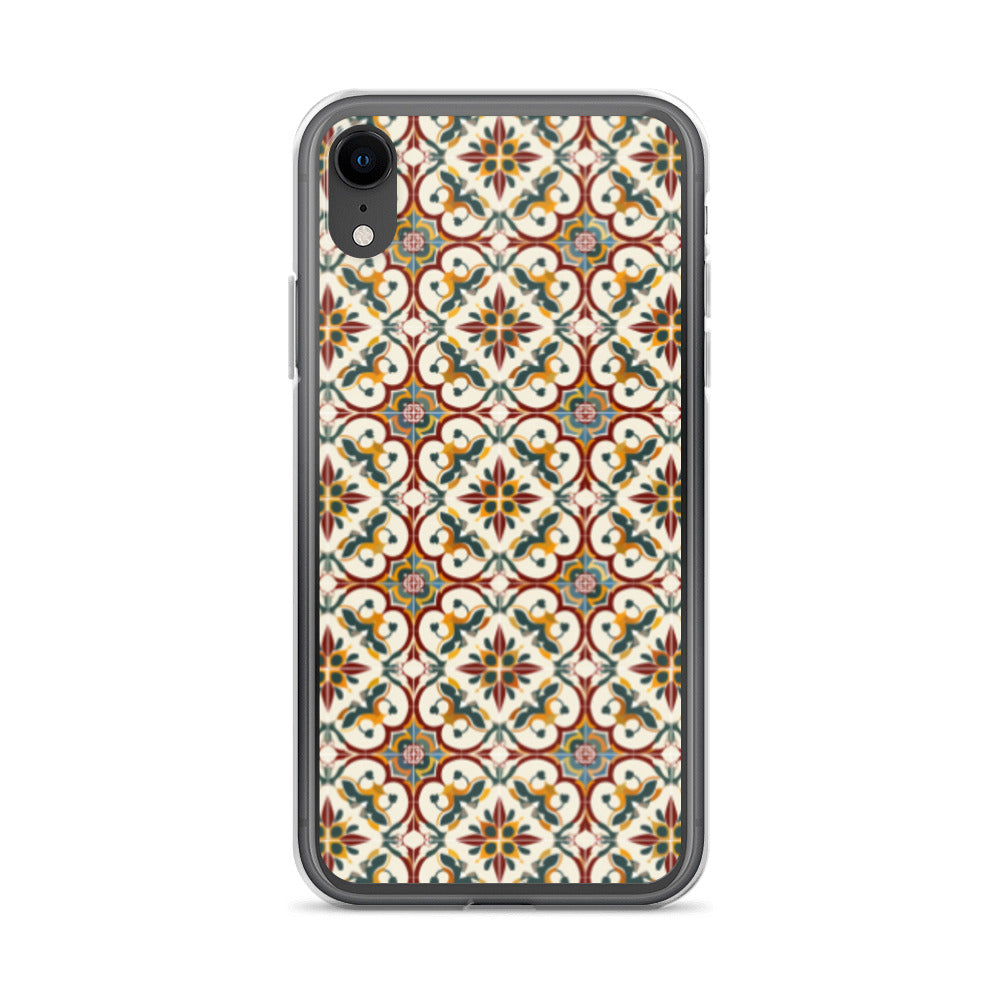iPhone Case Classic Victorian Tile Red