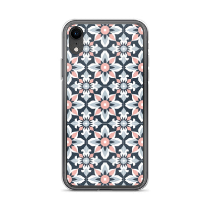 iPhone Case Geometric Flowers Pastel Pink and Blue