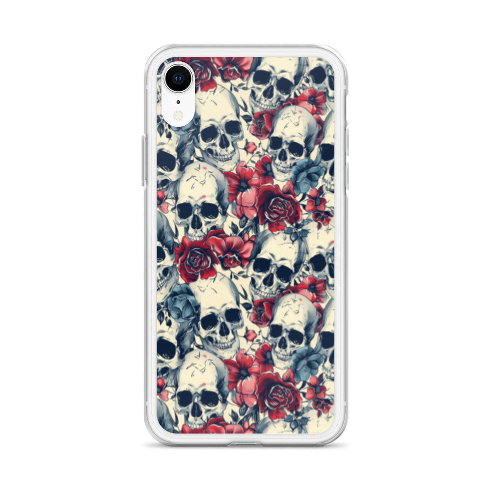 iPhone Case Skulls and Red Roses