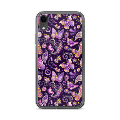 iPhone Case Purple Butterfly Paisley