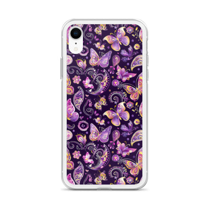 iPhone Case Purple Butterfly Paisley