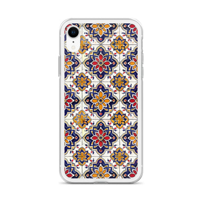 iPhone Case Colorful Andalusian Ceramic Tile Blue Orange Red