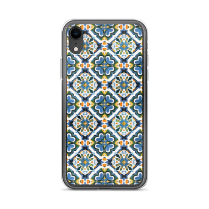 iPhone Case Colorful Andalusian Ceramic Tile Green Blue Orange