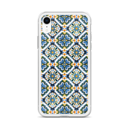 iPhone Case Colorful Andalusian Ceramic Tile Green Blue Orange