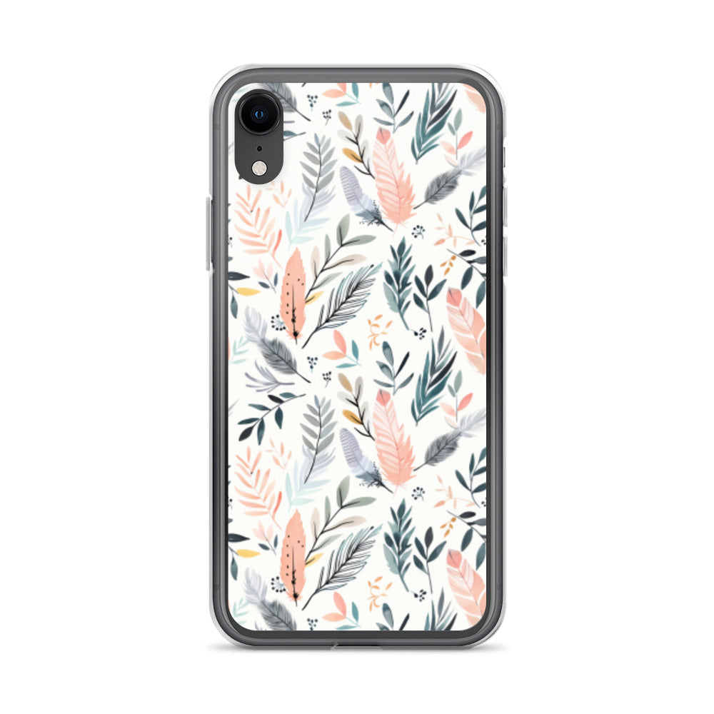 iPhone Case Pastel Feathers & Plants