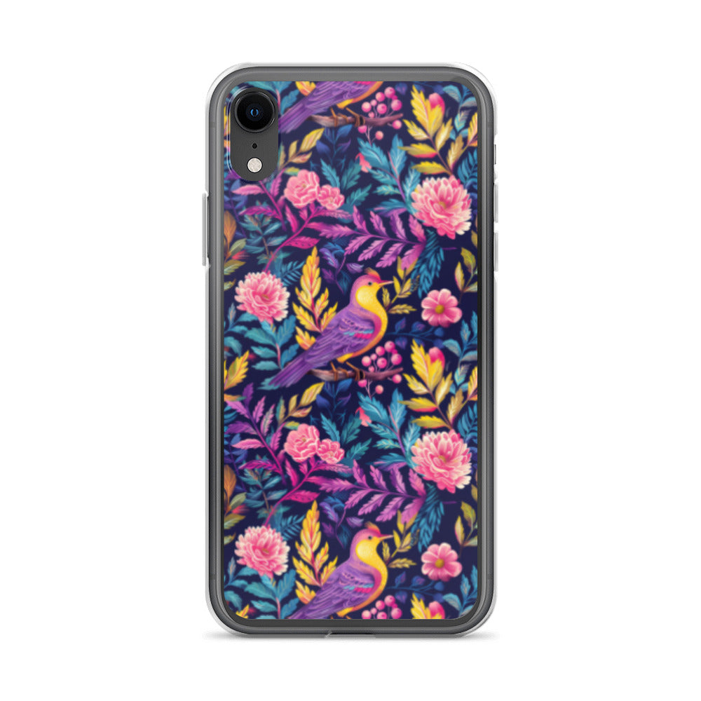 iPhone Case Colorful Flowers Plants and Birds