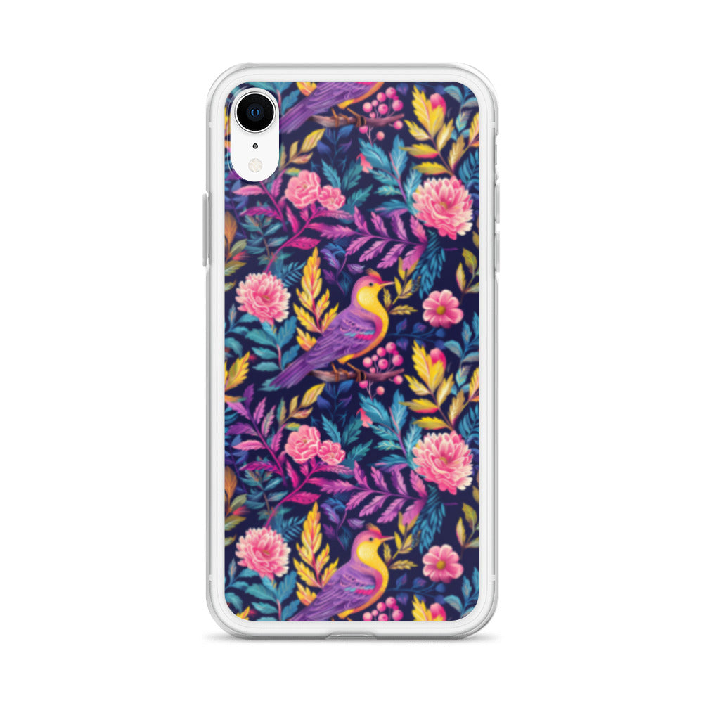 iPhone Case Colorful Flowers Plants and Birds