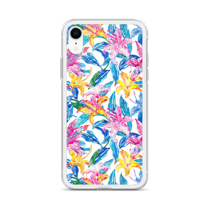 iPhone Case Colorful Floral Watercolor Blue Yellow Pink