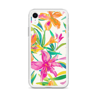 iPhone Case Colorful Floral Watercolor Pink Orange