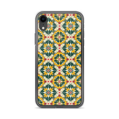 iPhone Case Green Colorful Traditional Maltese Cement Tile Pattern