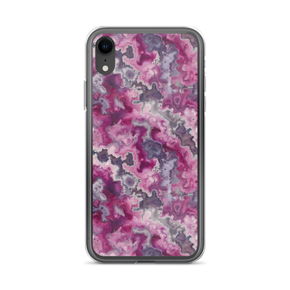 iPhone Case Pink Moss Agate Pattern