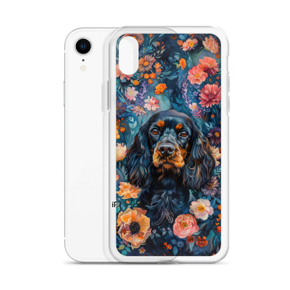 iPhone Case Watercolor Cocker Spaniel with Colorful Flowers