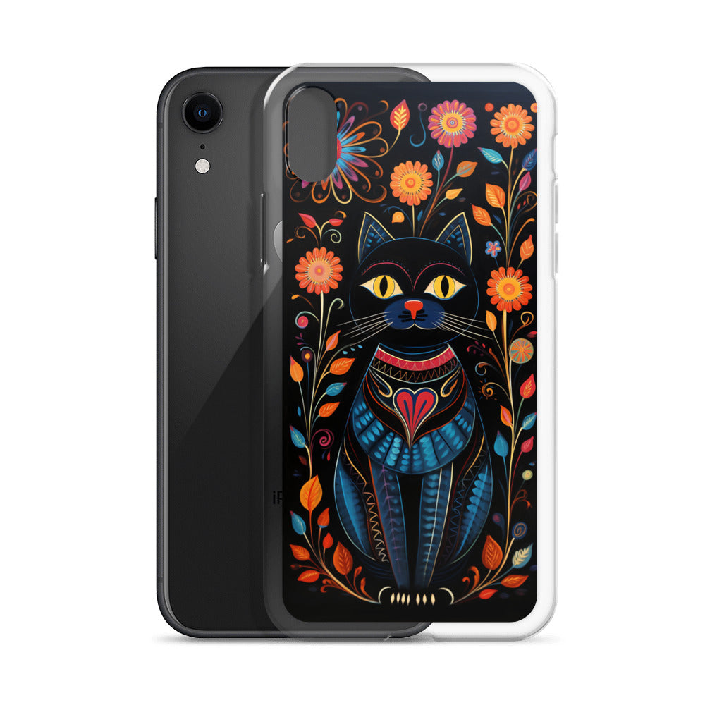 Folk Art Kitty Cat iPhone Case