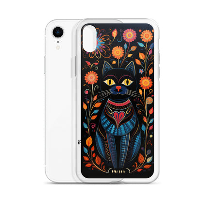 Folk Art Kitty Cat iPhone Case