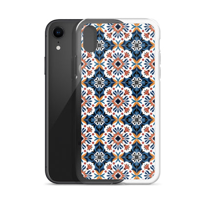 iPhone Case Classic Encaustic Tile Orange & Blue