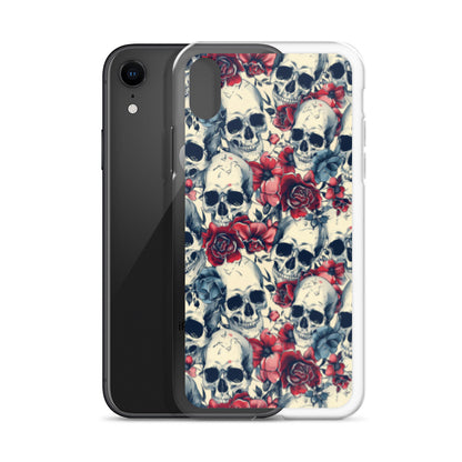 iPhone Case Skulls and Red Roses
