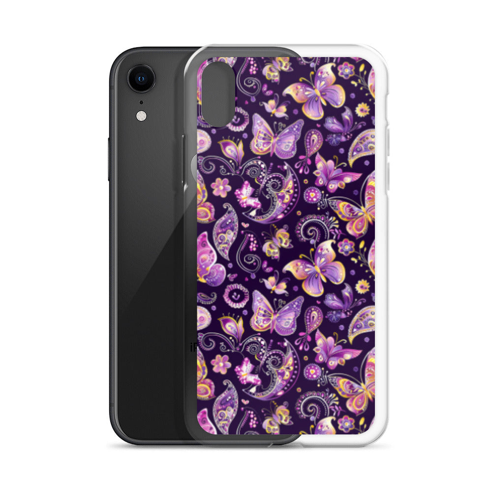iPhone Case Purple Butterfly Paisley