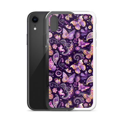 iPhone Case Purple Butterfly Paisley