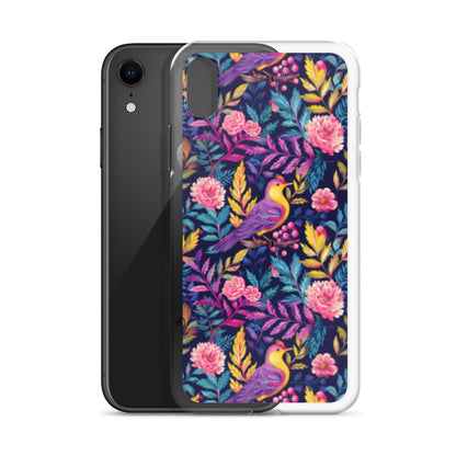 iPhone Case Colorful Flowers Plants and Birds