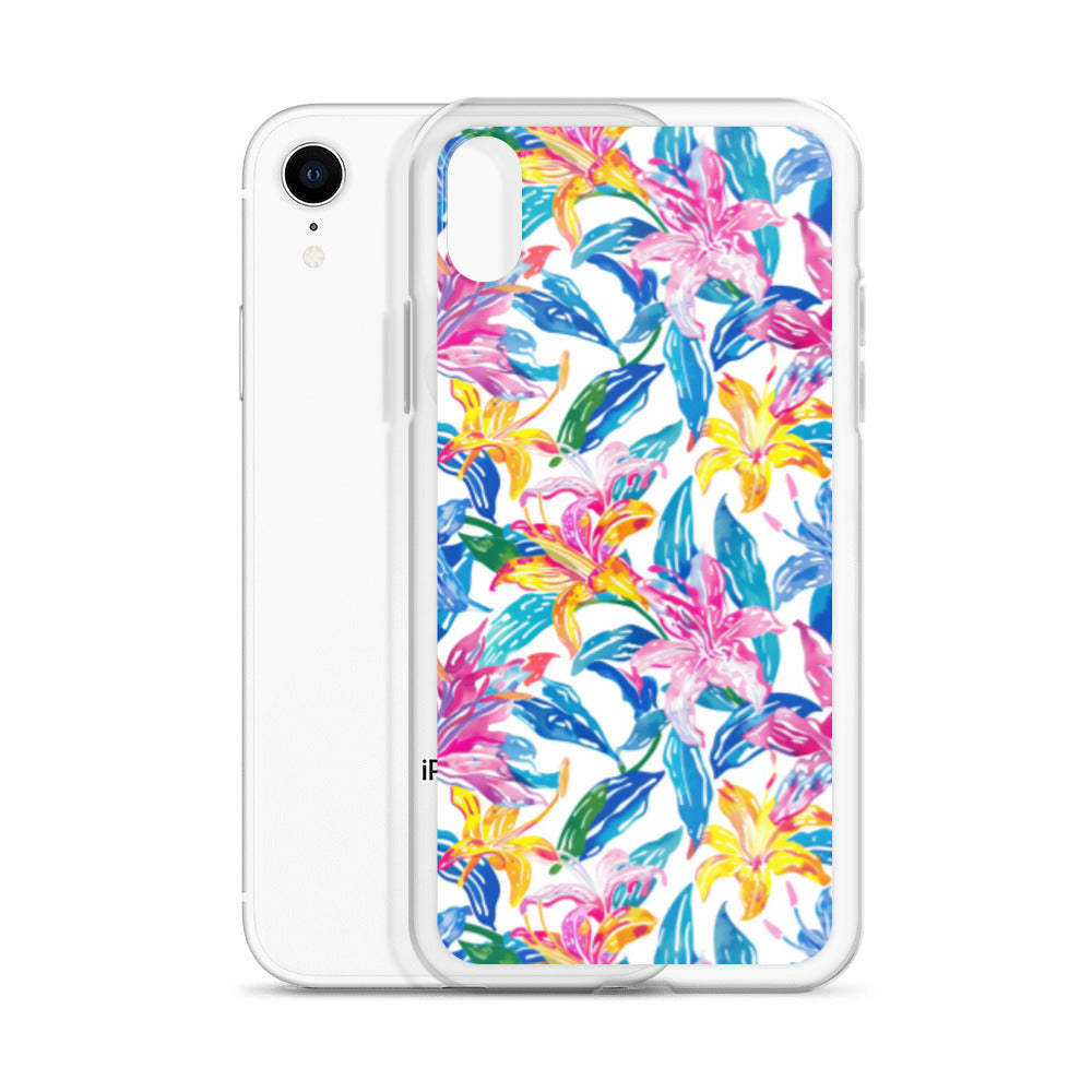 iPhone Case Colorful Floral Watercolor Blue Yellow Pink