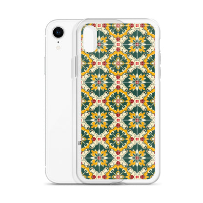 iPhone Case Green Colorful Traditional Maltese Cement Tile Pattern
