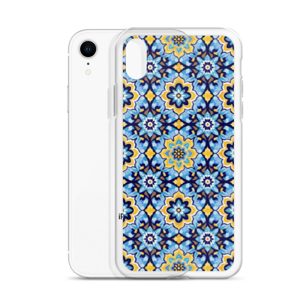 iPhone Case Kashi Tiles Yellow & Light Blue