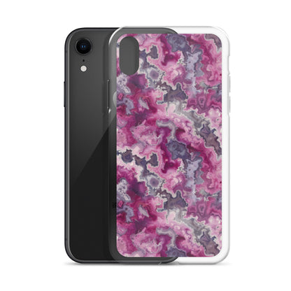 iPhone Case Pink Moss Agate Pattern